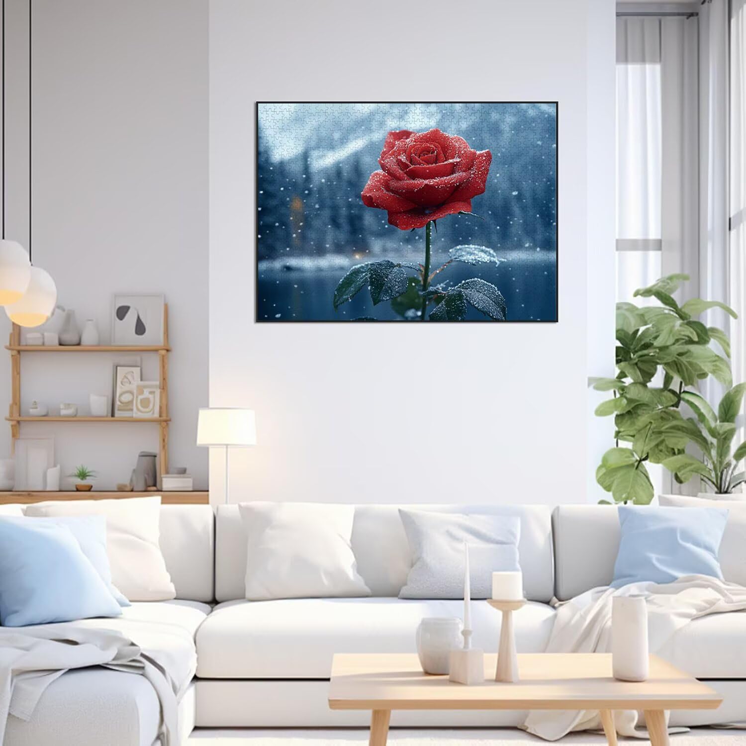 Puzzle 5000 Teile für Erwachsene, 3D Puzzle Rose Holzpuzzles, n-550 | Puzzlematte Schnee, Heimunterhaltung, Entspannung Meditationspuzzle, Impossible Klassische Jigsaw Puzzles, Home Decoration