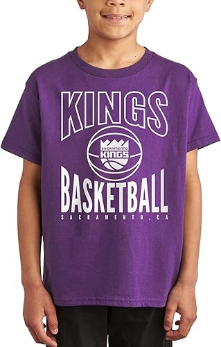 Miniatura 19 de Junk Food NBA Team Basketball - Camiseta de manga corta para niños y niñas con licencia oficial Verde Kelly,Negro -,Verde bosque,marino,Púrpura,Rojo