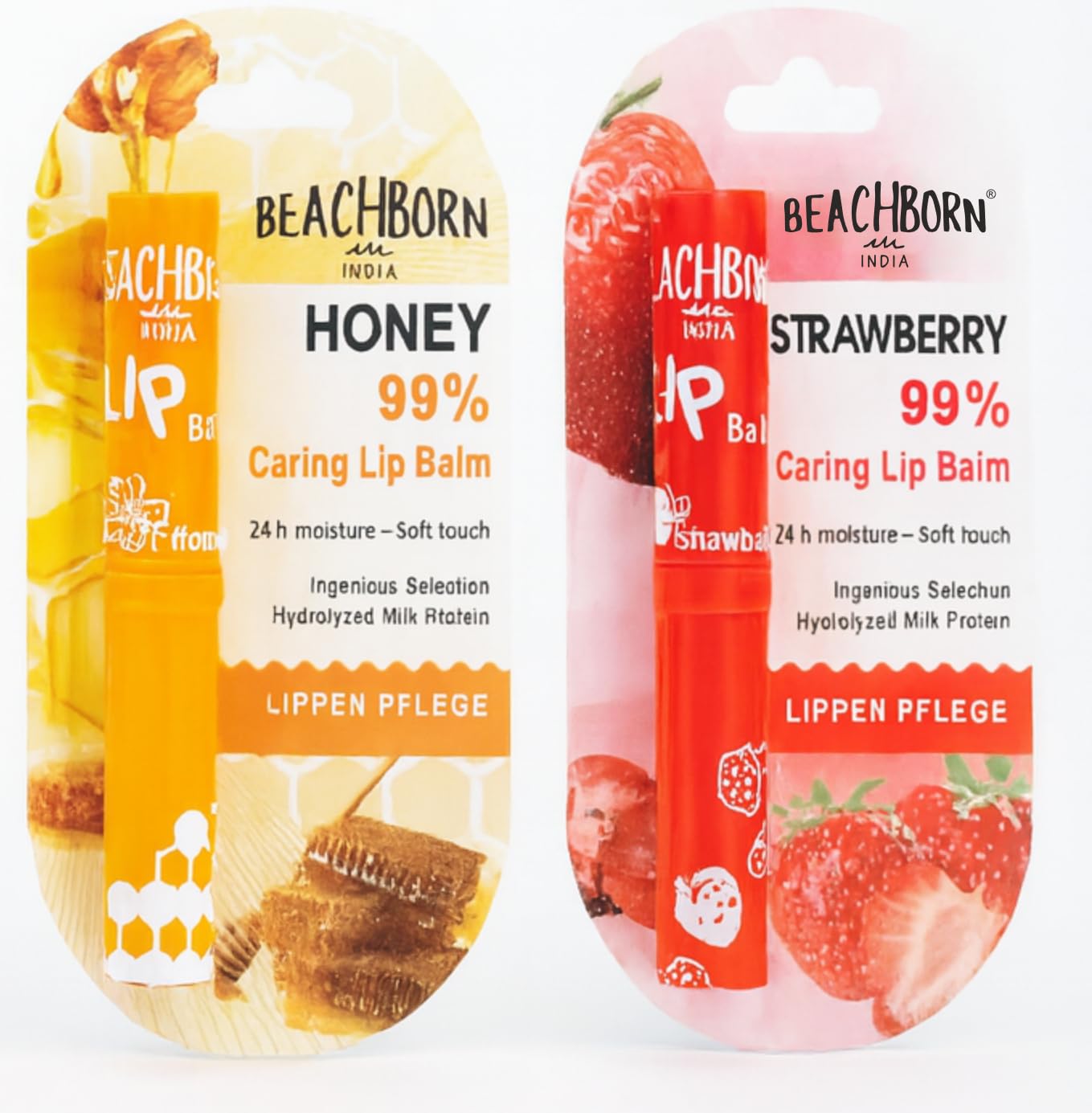 India Strawberry Lip Balm, 99% Natural Caring Formula with 24Hr Moisture, Hydrolyzed Milk Protein, Soft Touch Finish-image-28