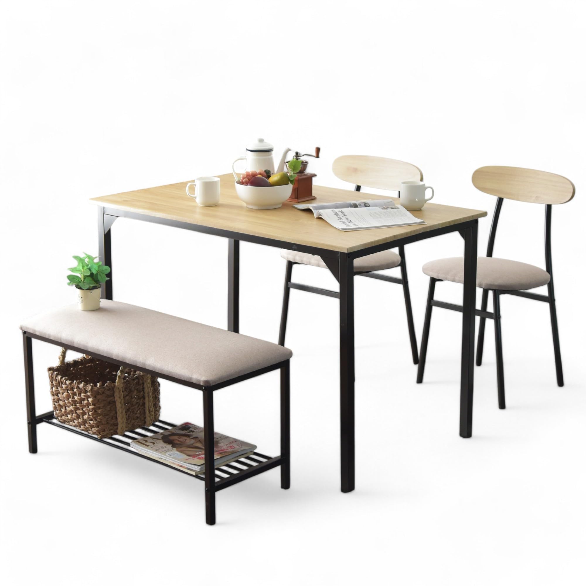 Amazon｜Cスタイル ダイニングテーブル 4点セット 幅110cm テーブル