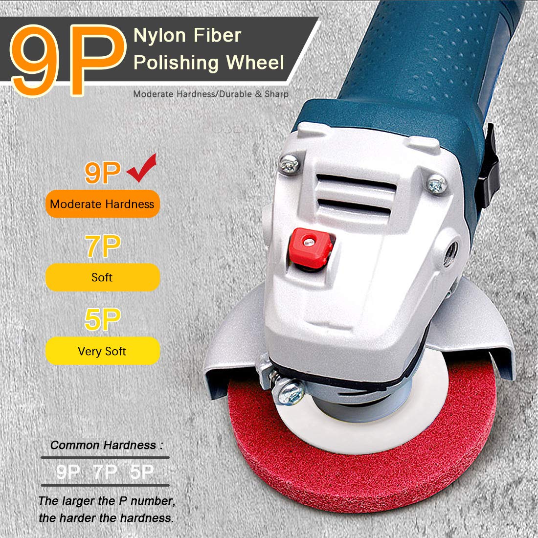 18 Pcs Assorted Buffing Wheels,4'' Wool Felt and Nylon Fiber Polishing Wheel Sanding Buffing Disc Abrasive Wheels with Black Emery, Brown Tripoli, General Green Compound for Angle Grinders