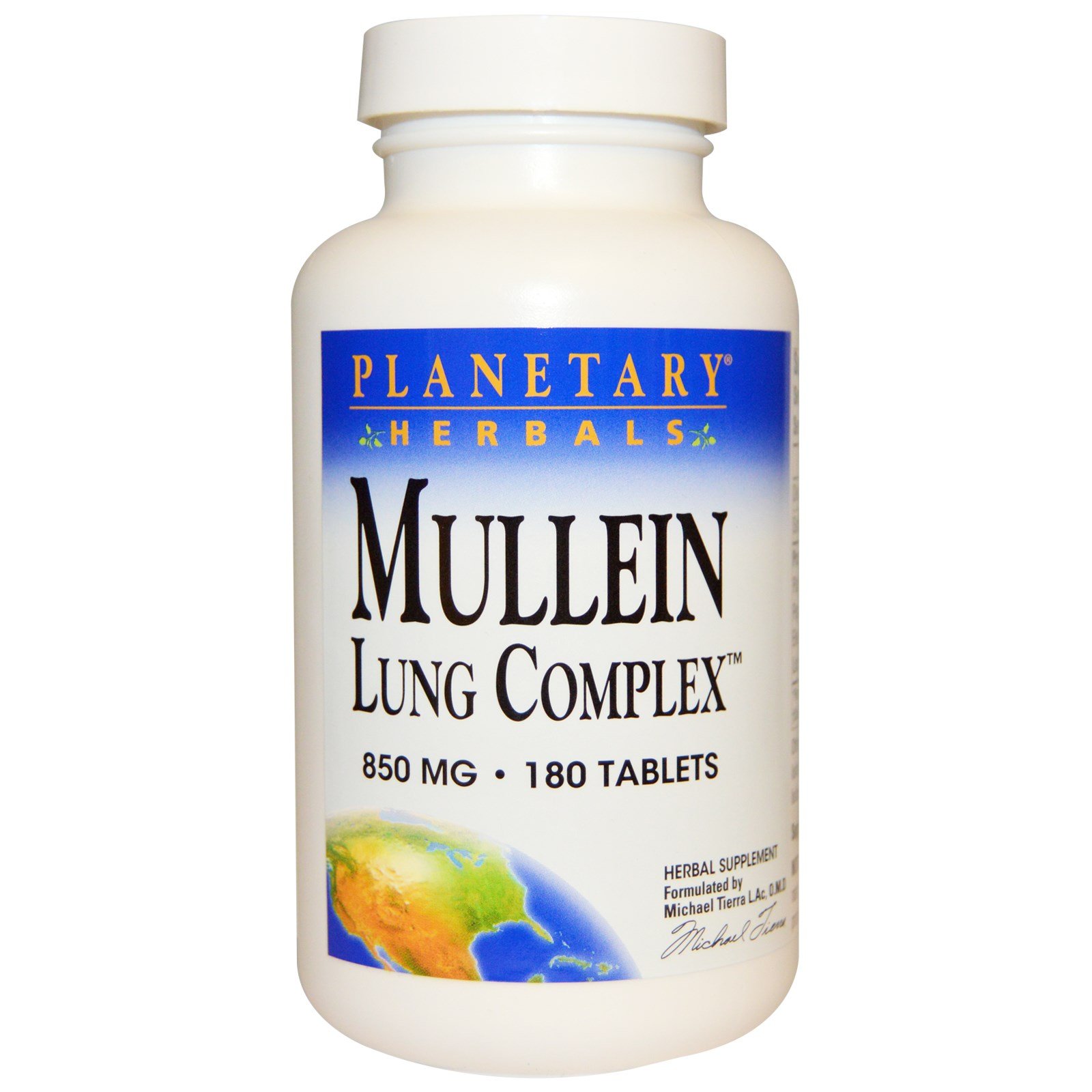 Planetary Herbals Mullein Lung Complex, 850 mg, Tablets, 180 tablets (Pack of 2)