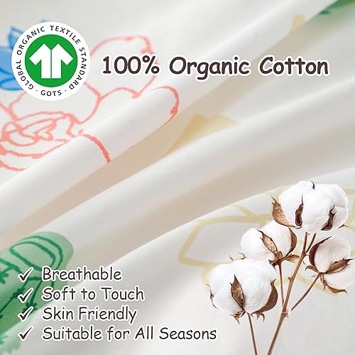 Miniatura 9 de Simple&Opulence Funda de edredón 100% algodón para niños con volantes Queen (88 x 92 pulgadas), 3 piezas, 1 funda de edredón y 2 fundas de almohada,