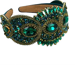 Gorgeous Crystal Headband for Women green Rhinestone Crystal Jeweled Emb...