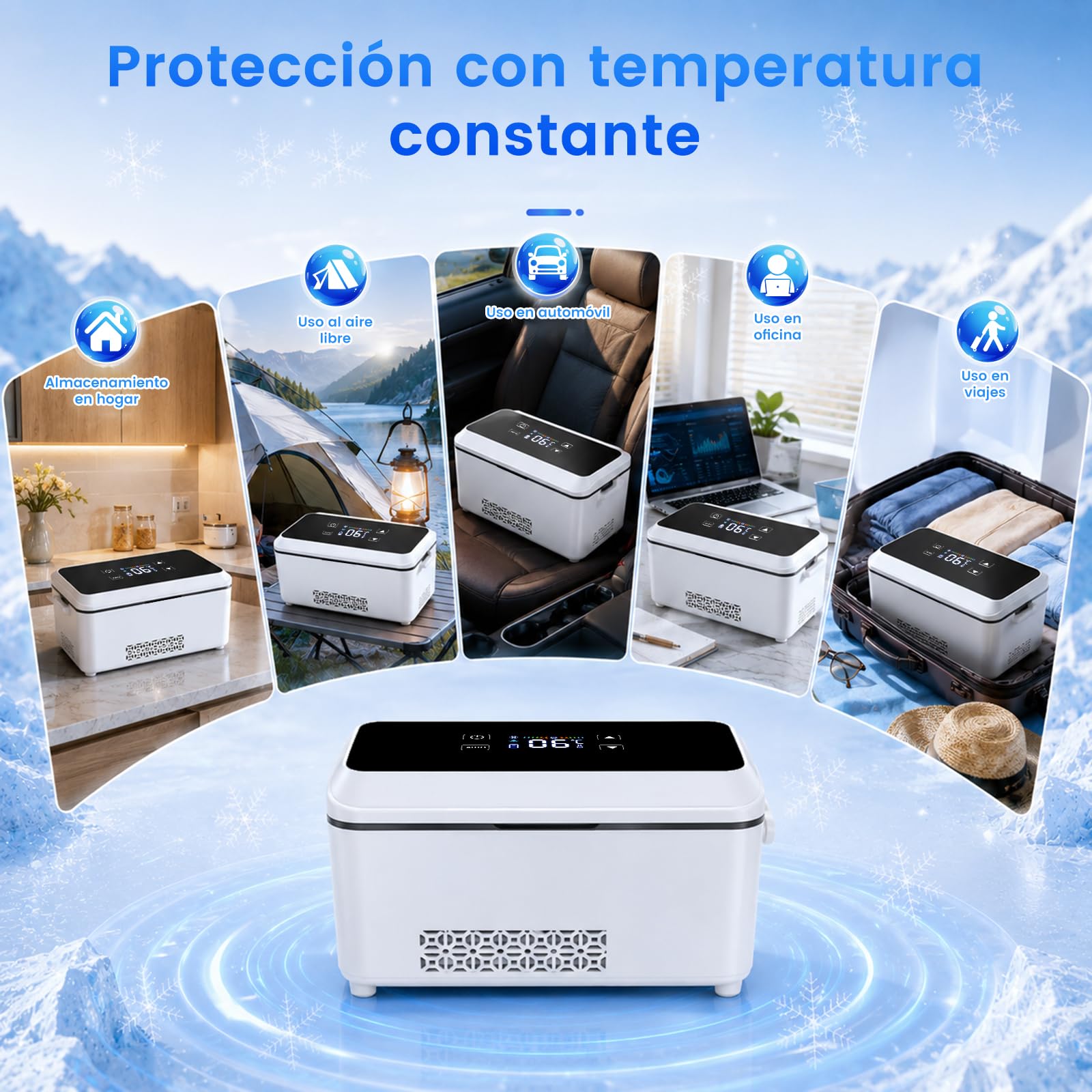 Nevera para Insulina, Nevera Medicamentos Portatil 2-8°C Alta Capacidad Estuche Refrigerador Bolsa para Diabéticos Enfriador Eléctrico de Insulina con USB para Viajes Largos Diarios