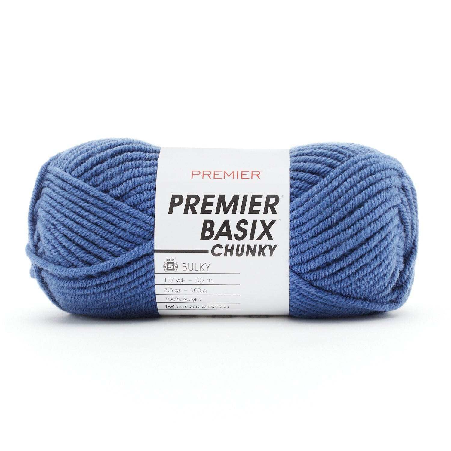 Lana Premier Yarns Basix Chunky Denim para tejer mantas de sofá acogedoras en invierno