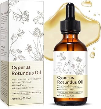 60ml Cyperus Rotundus Oil for Hair Removal - 100% Natural Hair Removal & Anti-Hair Growth Solution, Nourishing Treatment for Smooth & Sensitive Skin