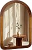 Arched Mirror 30 x 36 Inch,Walnut Brown Wood Rustic Bathroom Tempered Wall Mirror with Wood Frame,Round Corner Arch Farmhouse Wooden Vanity Mirror for Living Room,Entryway or Bedroom