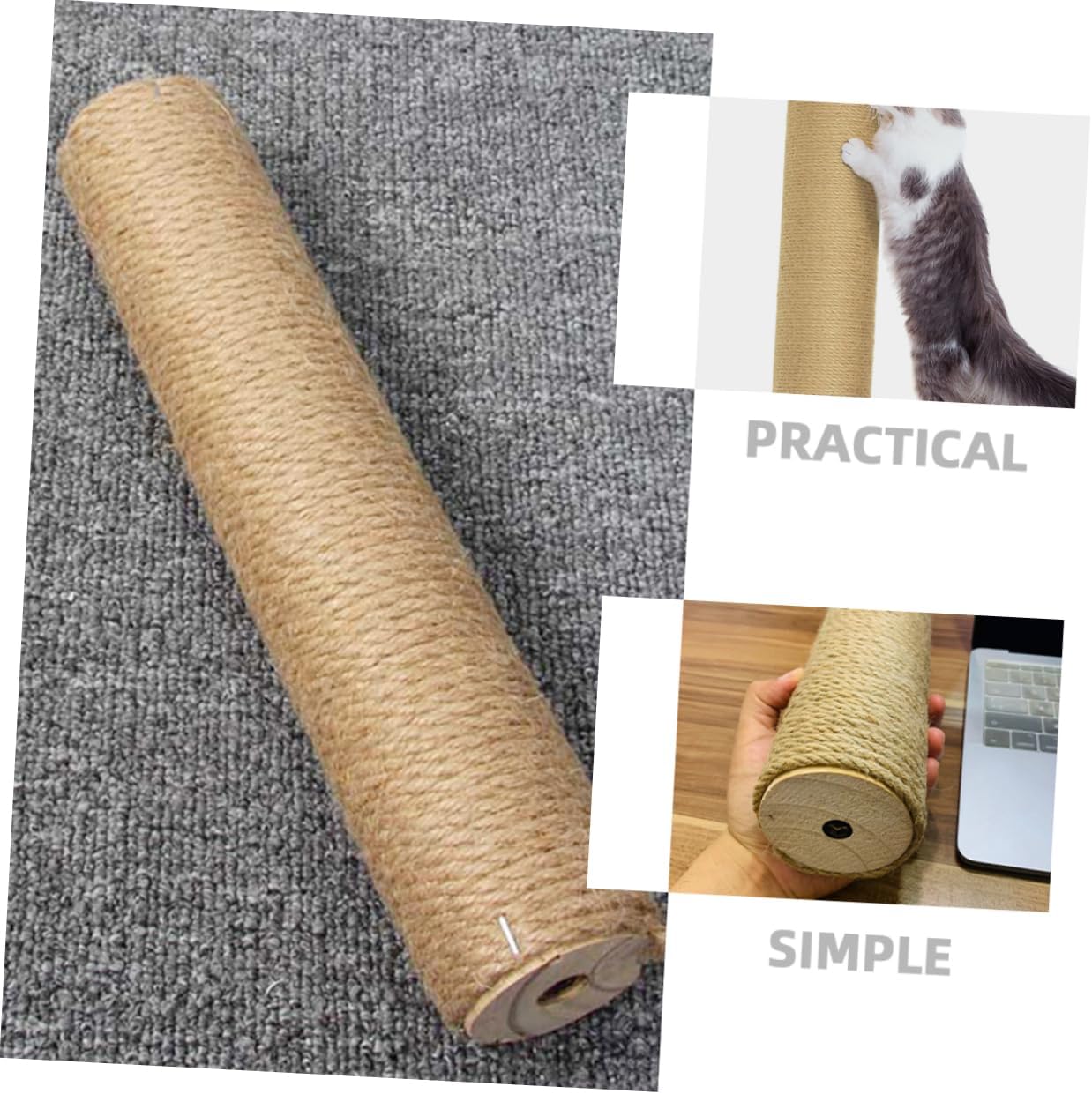 Cat Scratching Post Replacement Jute Rope Cat Tree Column Durable Scratch Post for Indoor Cats Prevents Furniture Damage Cat Accessories