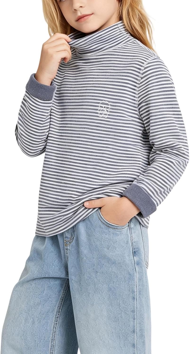 Girls Long Sleeve Shirts Kids Fall Striped Tops 2-13 Years