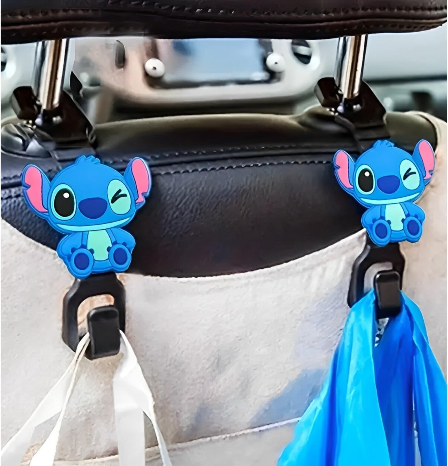 Rawan 2 Pack Car Seat Hooks For Headrest Cartoon