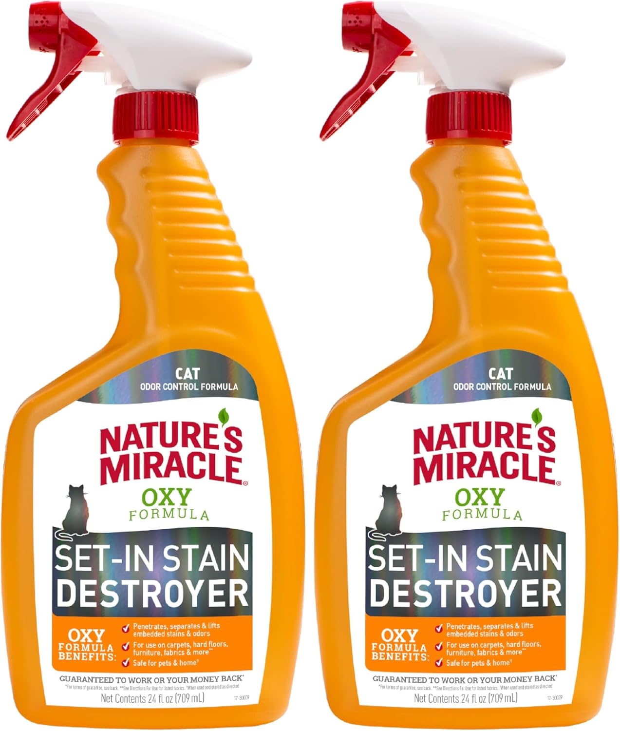 Nature's Miracle Just for Cats Oxy Stain and Odor Remover, 24 Fl Oz (Pack of 2)
