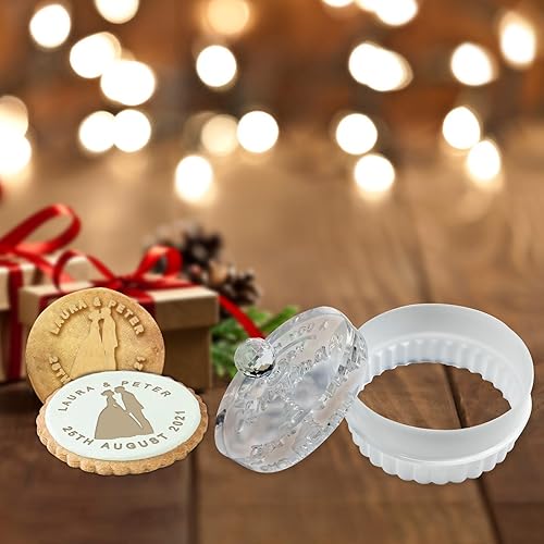 Miniatura 6 de Sello de galletas de Navidad personalizado con apellido, sellos de galletas personalizados con asa para hornear regalos de cortador de acrílico