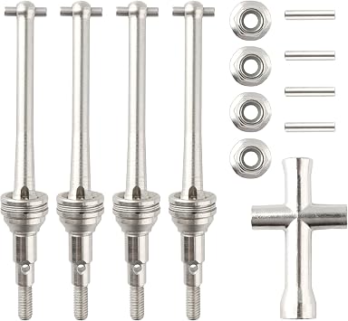 RC CAR 16410 Front Rear Metal Drive Shaft CVD Set Accessories Spare Parts for H16GT H16DR H16BM H16 H16P H16E 16208 16209 16210 16207 JC16EP HP161S H17 116 Brushless RC Monster Trucks Vehicle