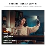 K&F CONCEPT Magnetic Phone Selfie Light, 2W 48LEDs 95+ CRI Ring Fill Light, 3000K-6500K Dimmable with Foldable Design & Mirror, 360° Rotatable for Selfie Vlog Video Conference Lighting-Black
