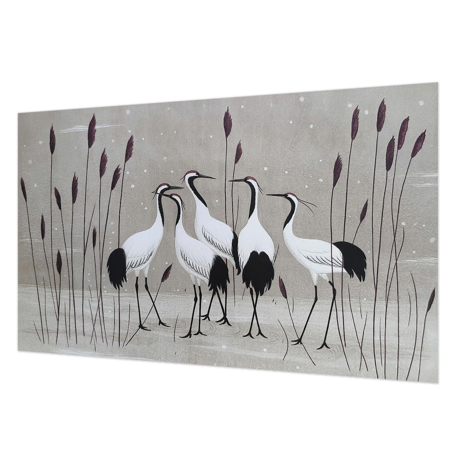 Revêtement mural intissé haut de gamme grues décoration intérieure salon