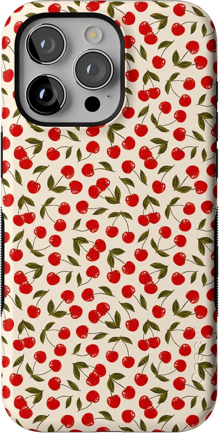 Casely iPhone 15 Pro Max Case | Cherry on Top | Red Cherries | Bold Protective Design | Compatible with MagSafe