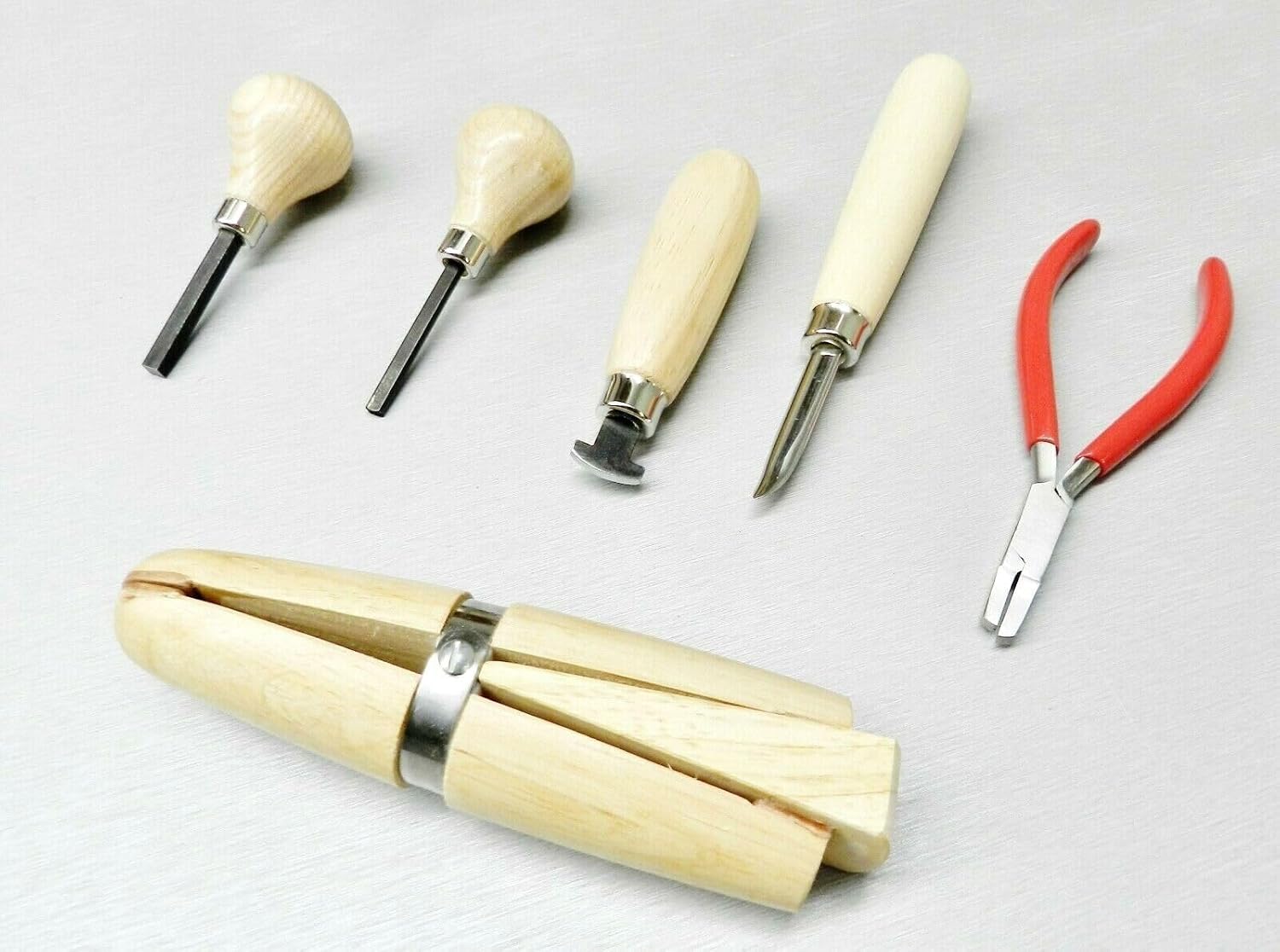 Stone Setting Tool Kit Bezel Roller Burnisher Plier Prong Pusher Jewelry 6pc Set by JTS