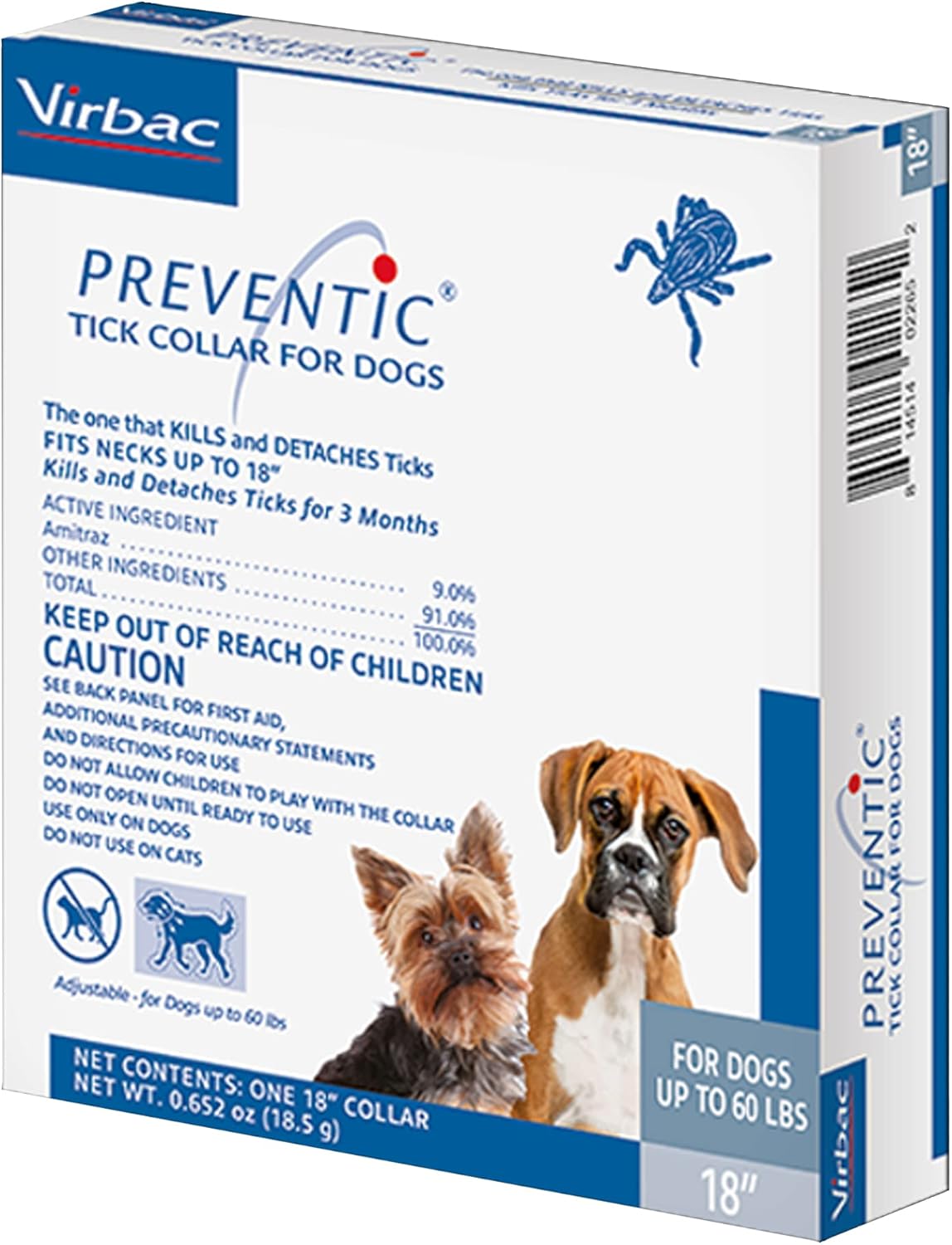 Virbac Preventic Tick Collar for Dogs 18 in 1 Count Buy Online at