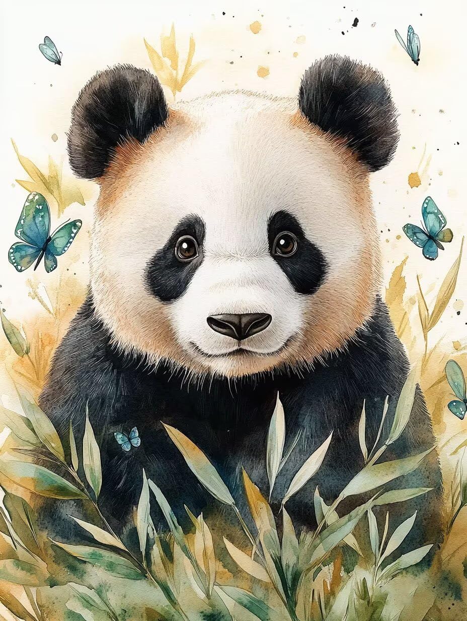 Diament Malarstwo Panda Zestaw Diamentowy Obraz Dorosły Motyl Malarstwo Diament Aktywność Ręczna Dorosły Haft Diament 5D DIY Pełne wiertło Kwadratowe Cyrkonie Rzemiosło Zestawy Ścienne Dekoracja