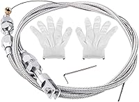 Vista 8 de Spurtar Cable de acelerador universal de 24 pulgadas de acero inoxidable trenzado, kit de bloqueo con montaje y virola de aluminio, cable