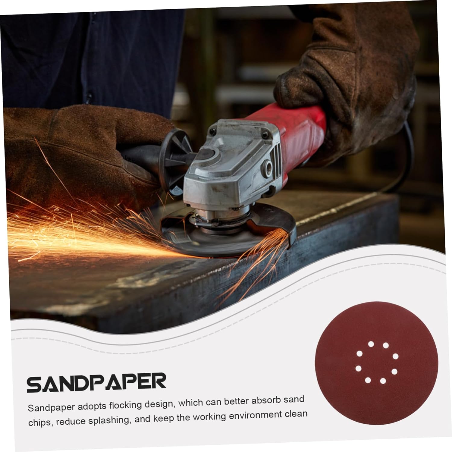 Aluminum Oxide Sandpaper Discs 50pcs 225mm Sandpaper Sanding Discs for Drywall and Wood Furniture Easy Install