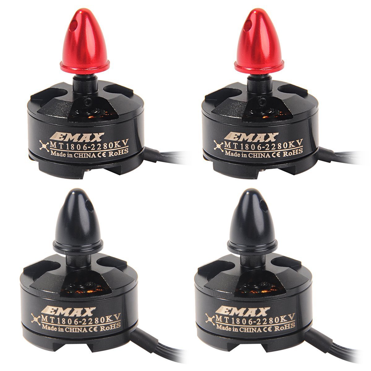 4PCS EMAX MT1806 2280KV 2 CW 2 CCW Brushless Motor for QAV250 QAV210 FPV Racing Drone Quadcopter by Crazepony (MT1806 2280KV 4PCS)