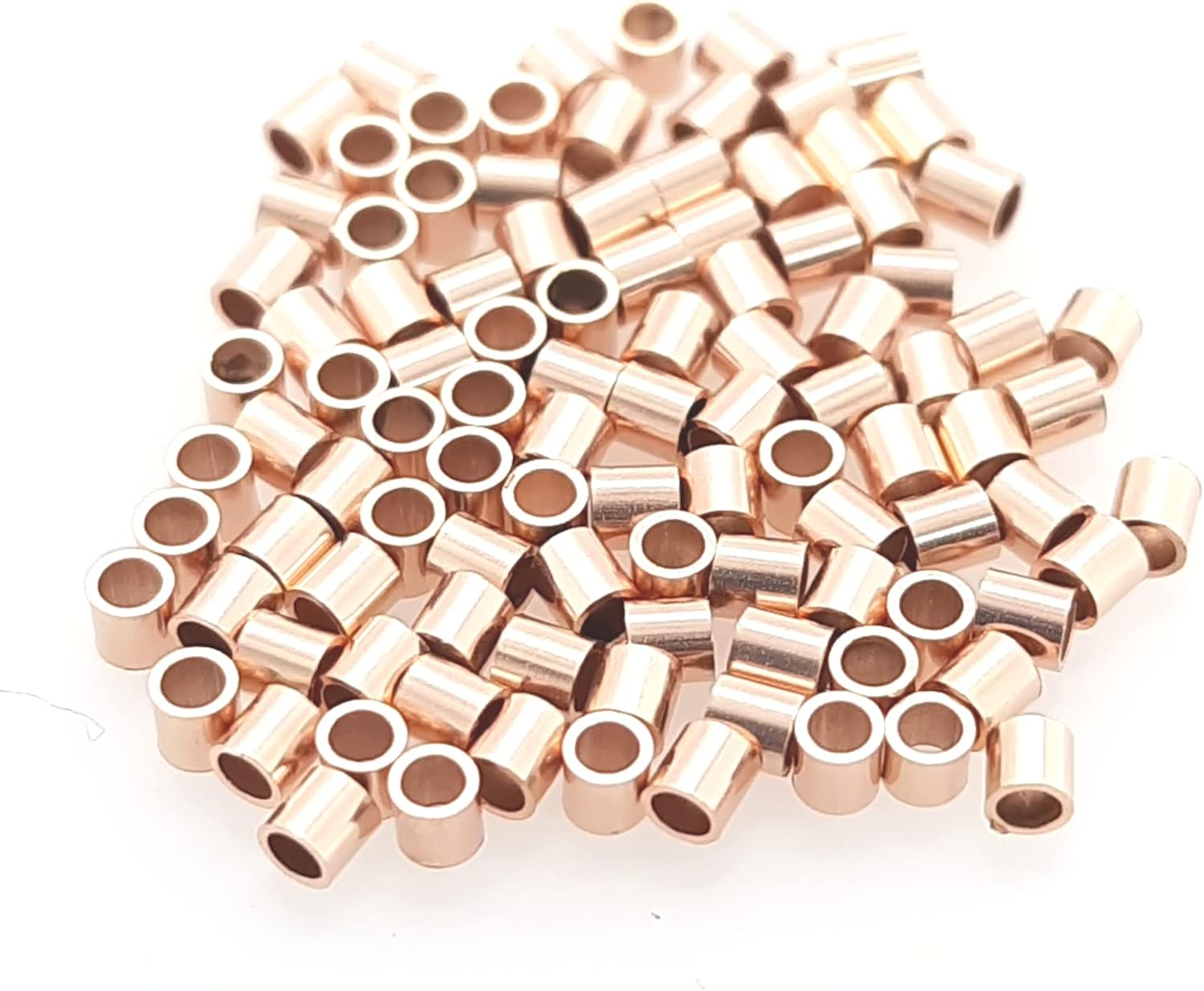 100pcs 14/20 Rose Gold Filled Tube Crimp Beads, 1 X 2MM, by CRAFT WIRE - Image 5