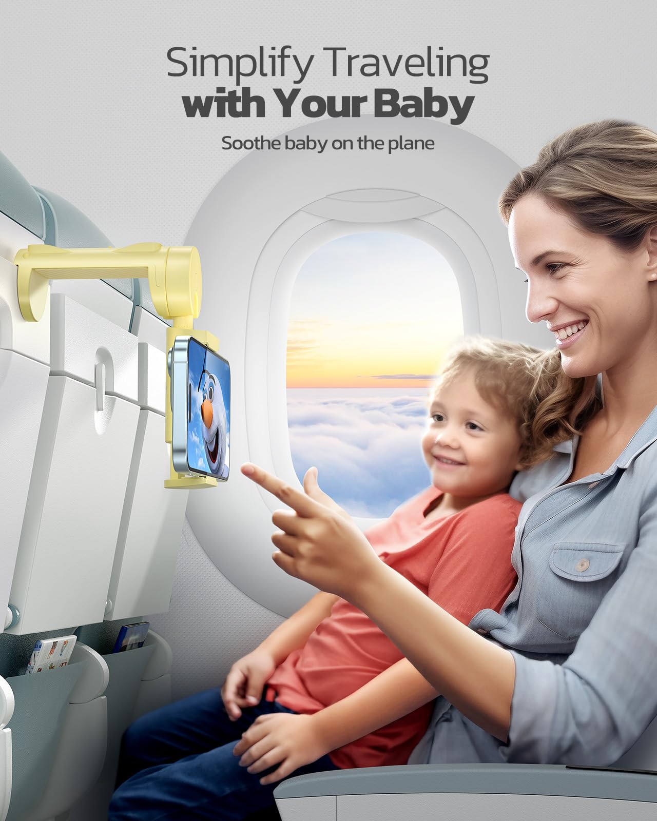 Support Téléphone Universel Pour Avion/bureau – Rotation 360°, Clip Universel, Mains Libres