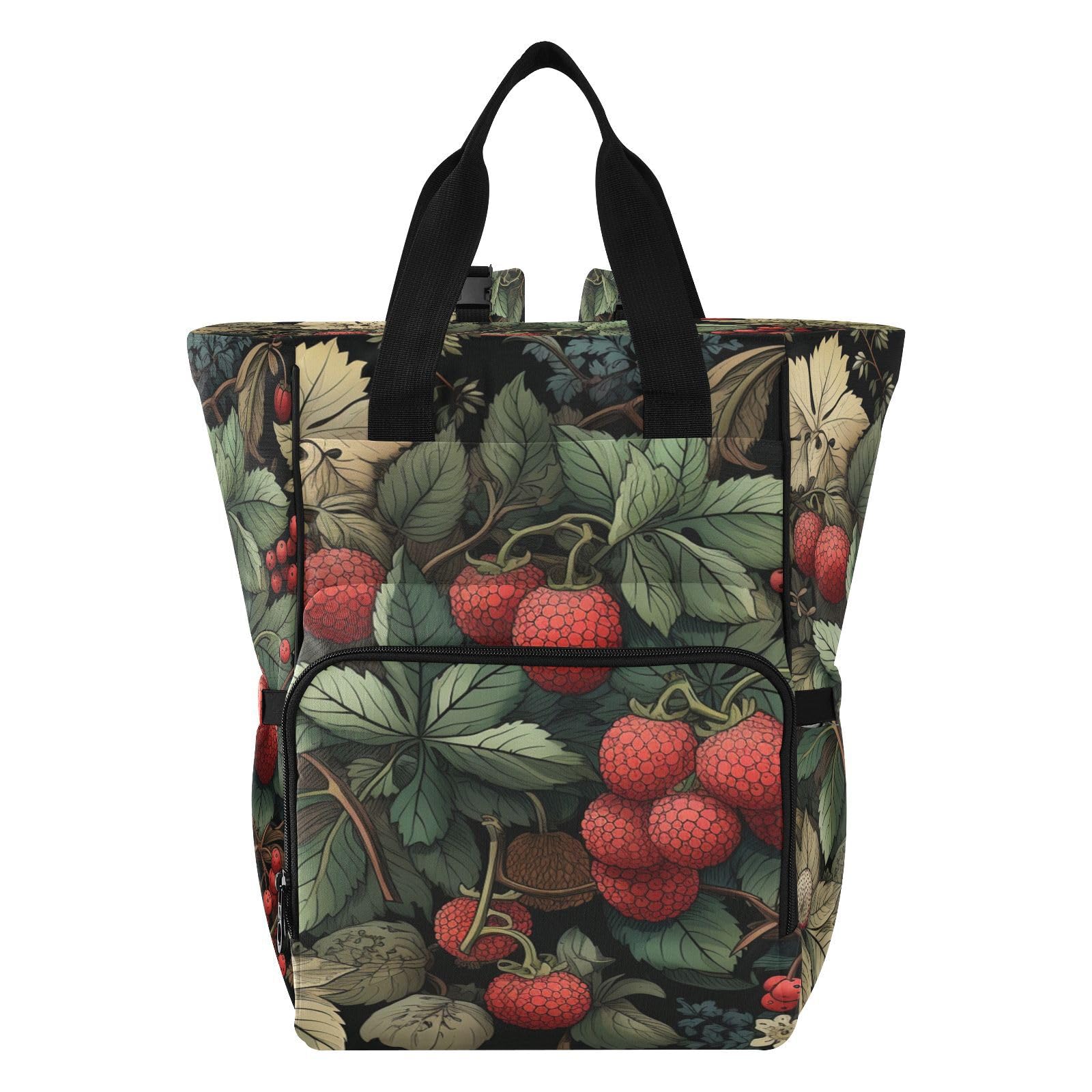 Fruta Baya Roja Bolsa de Pañales Mochila de Viaje Gran Capacidad Bolsas para Mamá Papá Mujeres Niñas