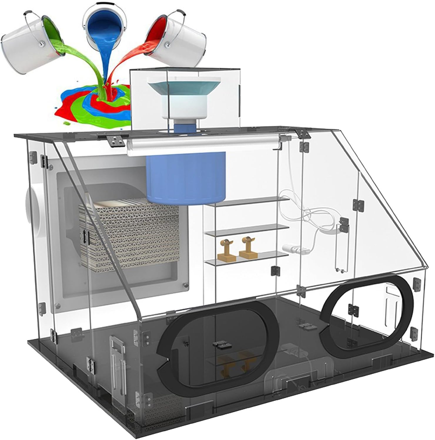 Airbrush Airbrush Spray Booth Hobby Spray Booth Kit Spray Booth for Modelling Spray Booth for Airbrushing Airbrush Booth Spray Paint Booth Model Painting Station 50 * 43 * 36cm