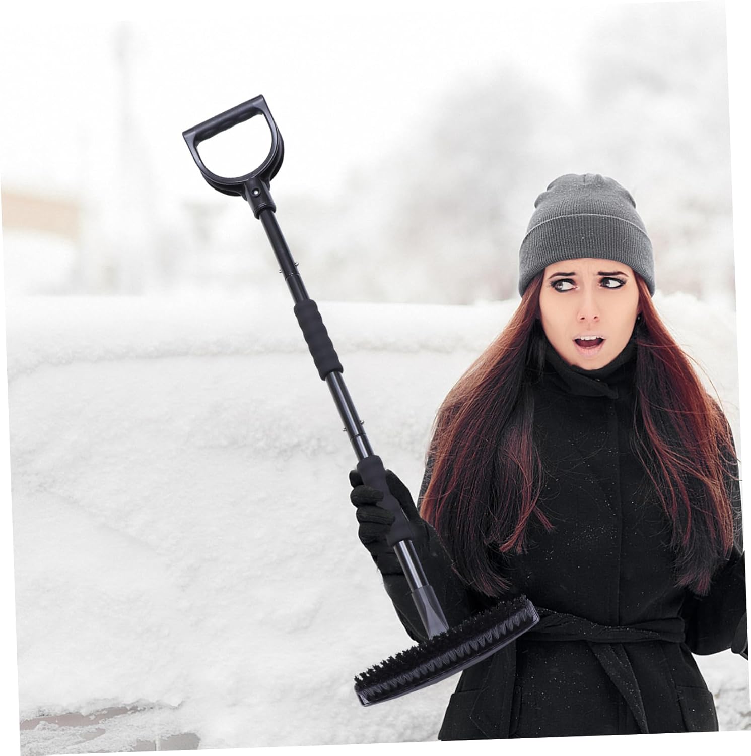 Milisten Multi-Functional Snow Removal Set Ice Scraper Brush Shovel Universal Snow Tool Kit
