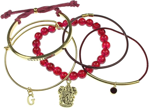 Harry Potter Gryffindor Arm Party Bracelet Set,Red & Gold