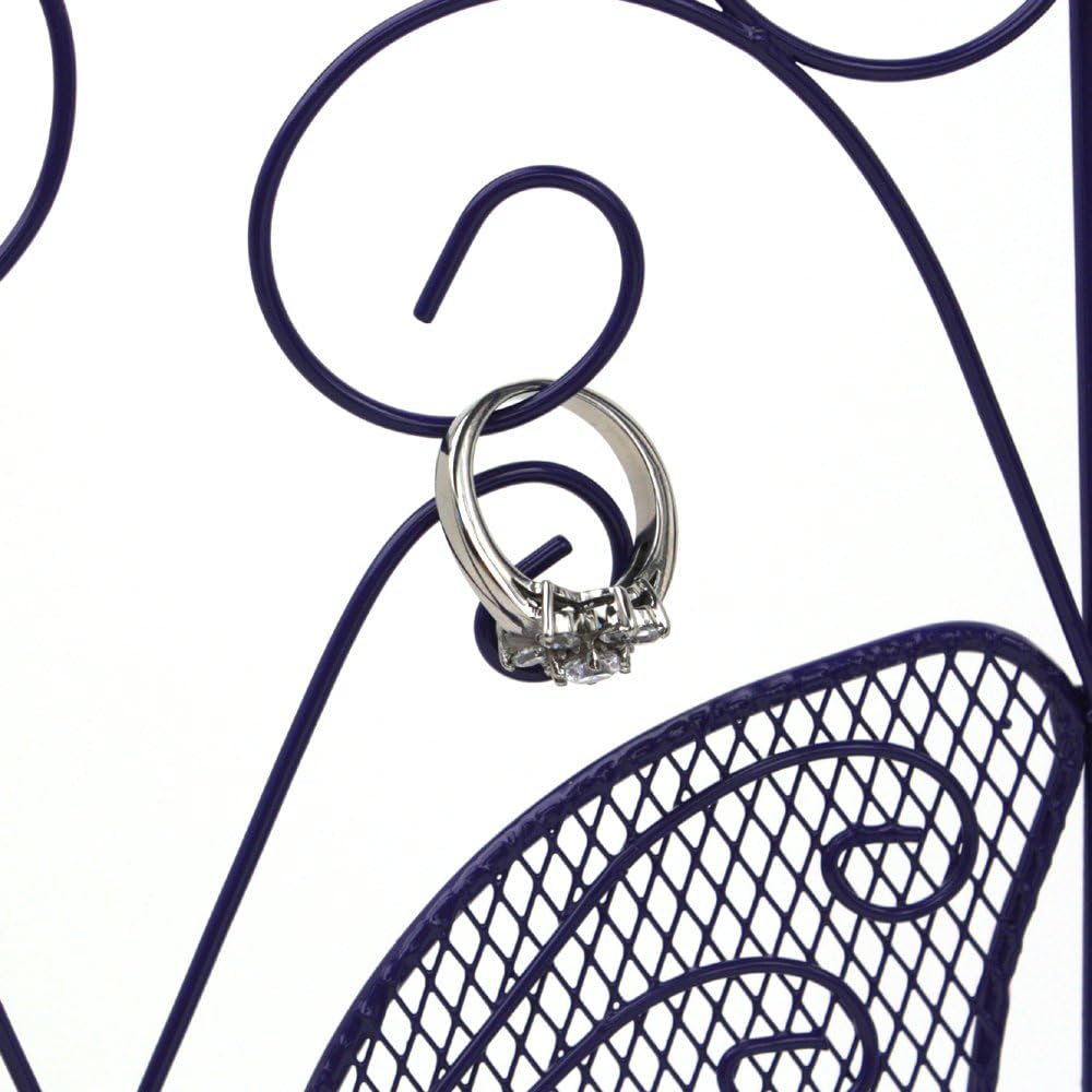 Extra Large Storage Cute Butterfly Holder Jewelry Bracelet Earring Necklace Ring Organizer (Purple)