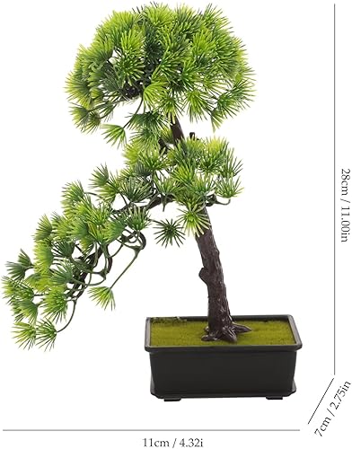 Miniatura 7 de Angoily Plantas artificiales de interior Bonsái de pino artificial en maceta, exhibición de escritorio, maceta de árbol falso, planta de bonsái de