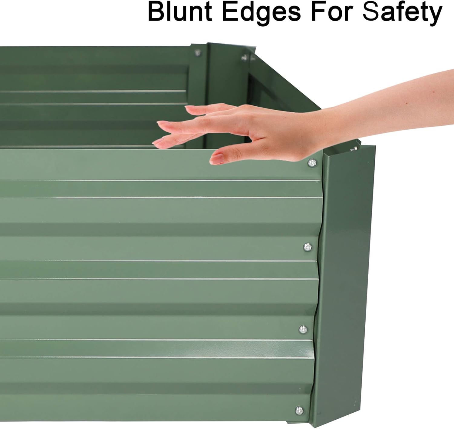 LUCKYERMORE Galvanized Raised Garden Bed Planter Box 32" x 32" x 12", Anti-Rust Coated Metal Garden Bed for Vegetables, Herbs, Flowers – Outdoor Square Planter, Green