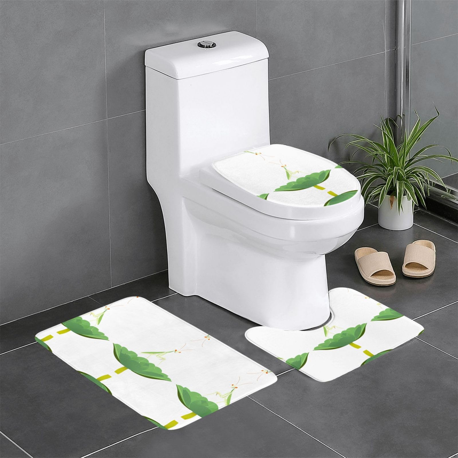 Tapis de salle de bain WHJSSF lot de 3 mantes priantes 61x40cm