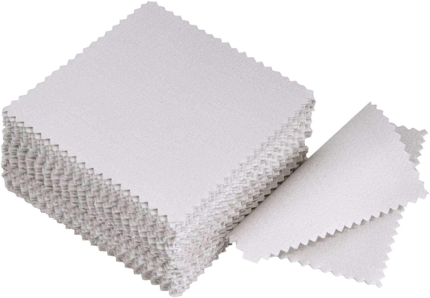 Outus Jewelry Cleaning Cloth Polishing Cloth for Sterling Silver Gold Platinum, 50 Pack (Grey)