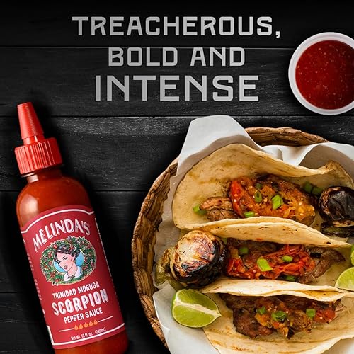 Miniatura 8 de Melinda's Scorpion Pepper - Salsa picante gourmet de escorpión, hecha con pimienta Trinidad Moruga, zanahorias, cebolla y jugo de lima, Keto,
