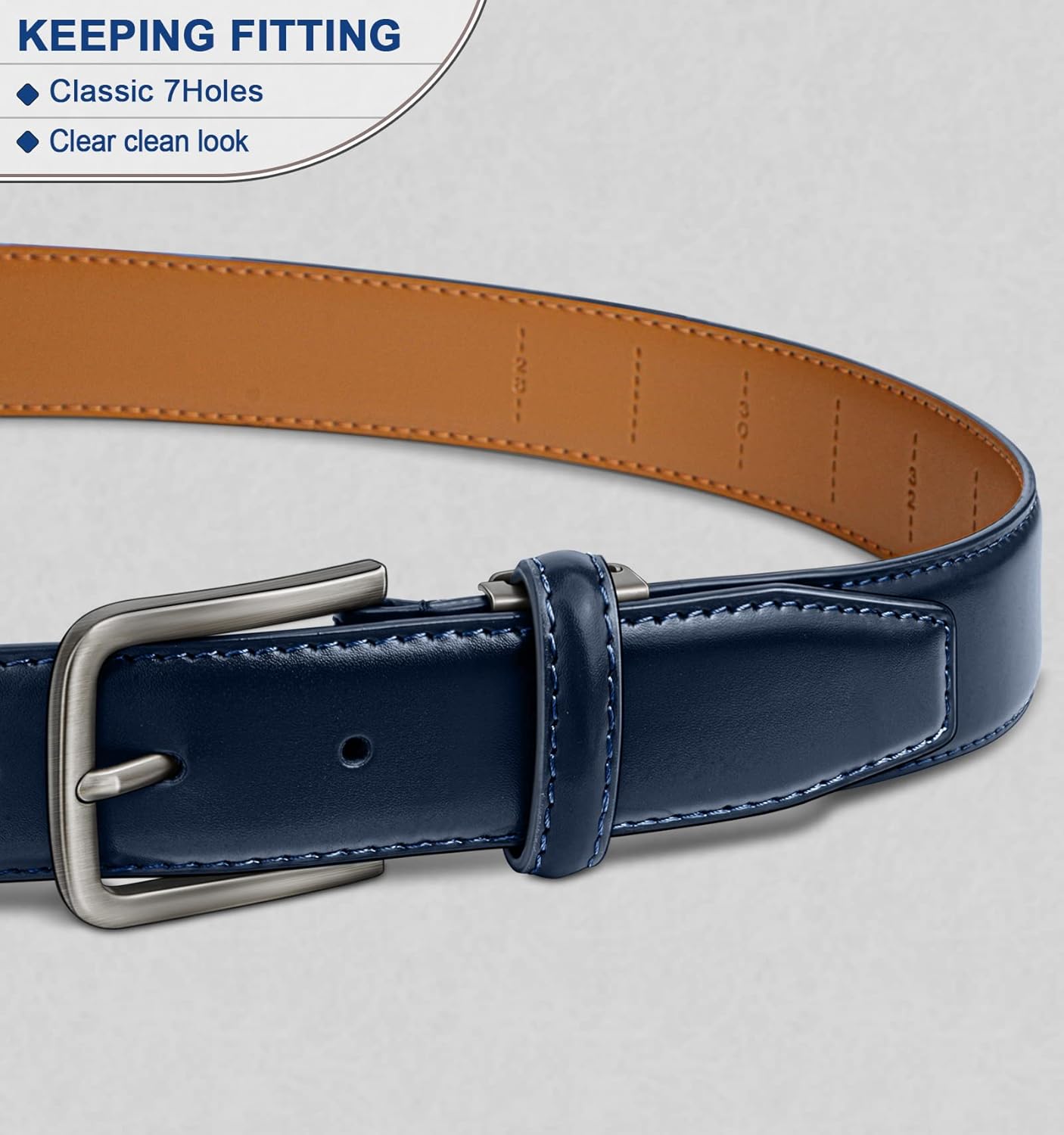 BULLIANT Men Belt Multi Pack,Adjustable Leather Belt For Men Dress Casual Jeans Golf 1 3/8",Cut For Fit - Image 2