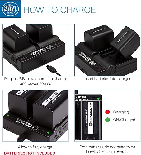 Miniatura 3 de BM VW-VBD58, VBD78, VBD98 Cargador de batería de doble bahía (AG-B23 de reemplazo) para Panasonic AG-VBR59, BGH1, HC-X1, HC-X1500 HC-X2000, AG-CX10