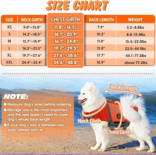 Miniatura 6 de EMUST Chalecos salvavidas ajustables para perros pequeños con gancho y bucle, chaleco reflectante de natación con hebillas de liberación rápida para