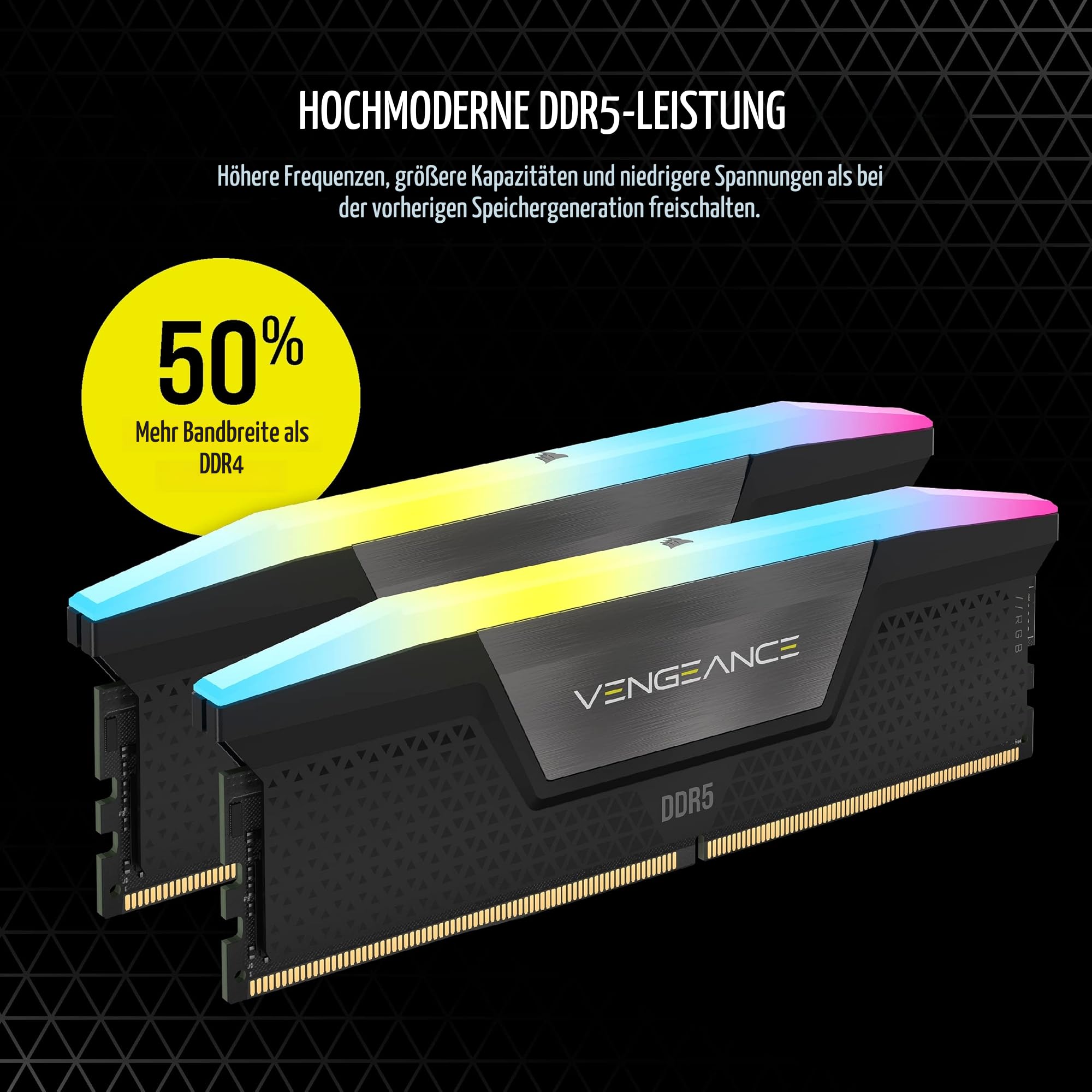 CORSAIR Vengeance RGB DDR5 64GB Bis zu 5600MHz Intel RAM