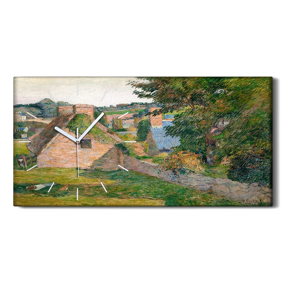 Horloge sur Toile 60x30cm Silencieuse pour Salon - Art Moderne