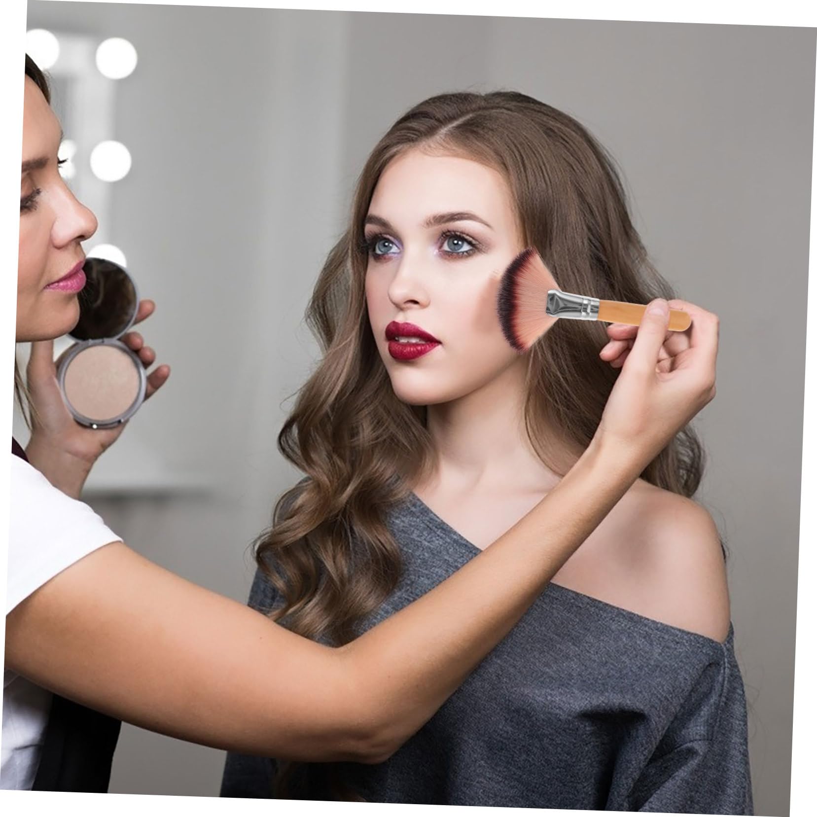 Ipetboom 3sets Makeup Tools Kit of Brushes Face Makeup Brush Nylon Hair No Shedding Soft Denser 2pcs*3