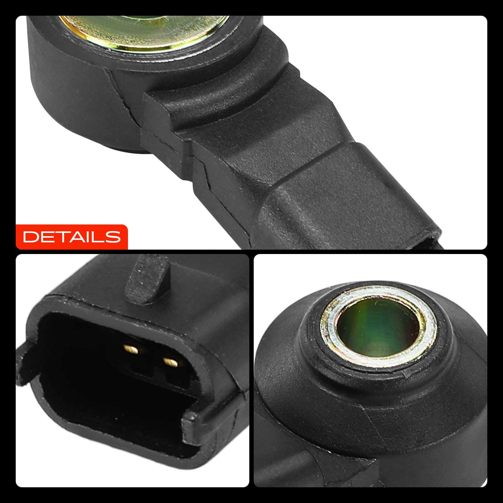 Frankberg Sensore di detonazione 2-Poli Compatibile con Discovery II L318 4.0L 1998-2004 Cabrio 450 0.6L 0.7L 2000-2004 Fortwo Coupé 450 0.7L 2004-2007 Replace# 93114