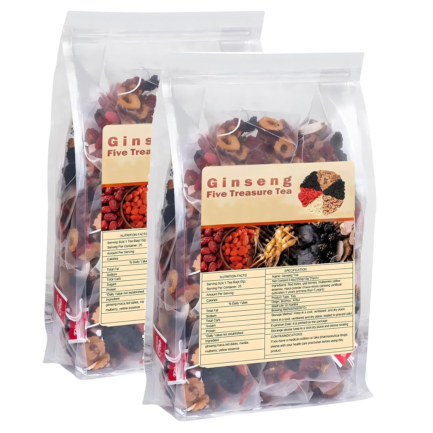 Ginseng Five Treasures Kidney Tea, Traditional...