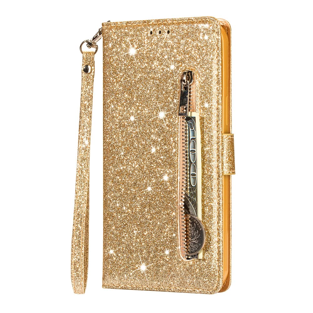 SEHEYA per iPhone 14 Cover Libretto Brillantini Amore Cuore Diamante