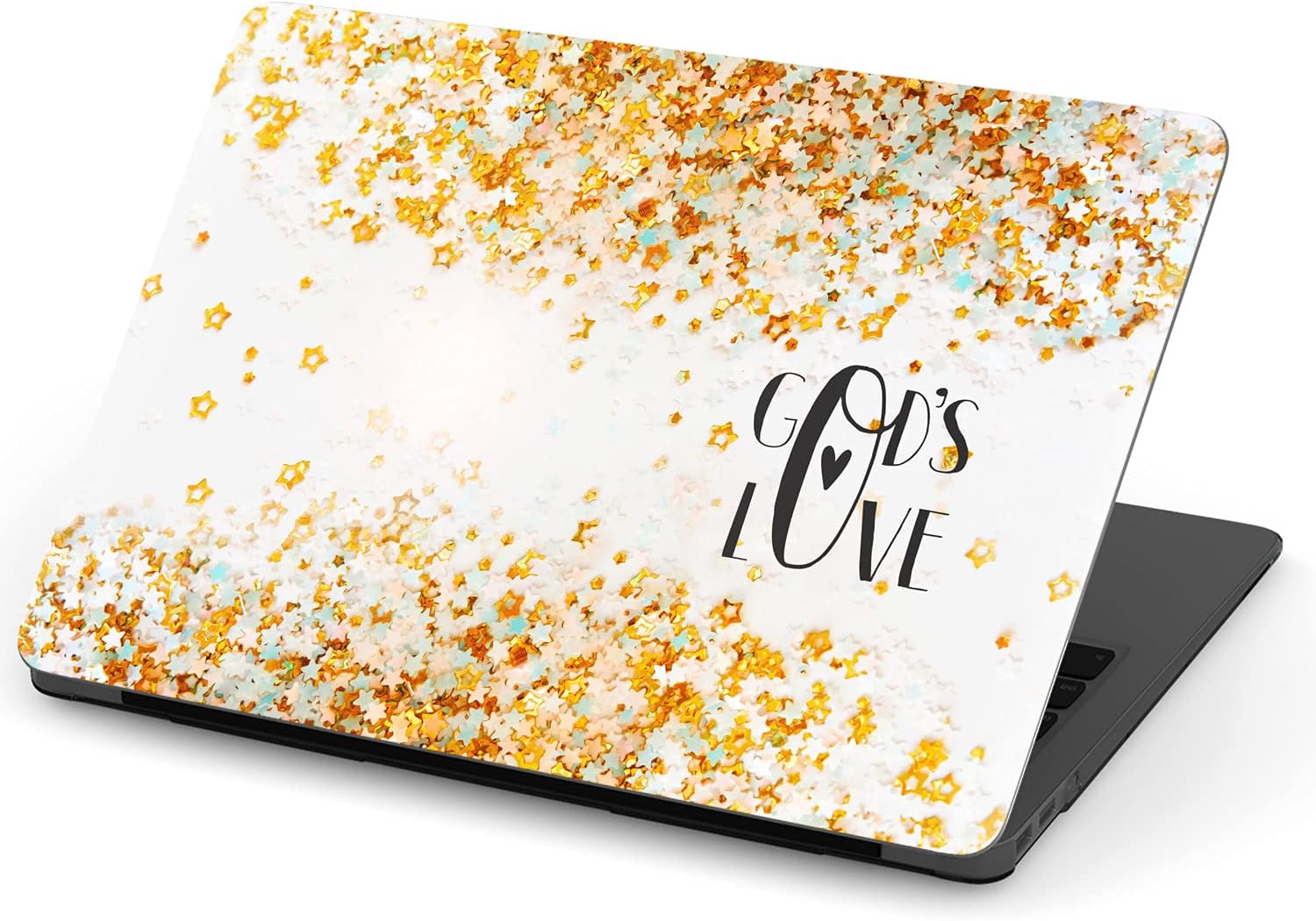 Mertak Hard Case Compatible with MacBook Pro 16 14 Air 15 13 inch M3 M2 M1 Mac 2024 2023 2022 2018 God's Love Confetti Stars Religious Christian Cute Biblical Touch Bar Laptop Plastic Clear