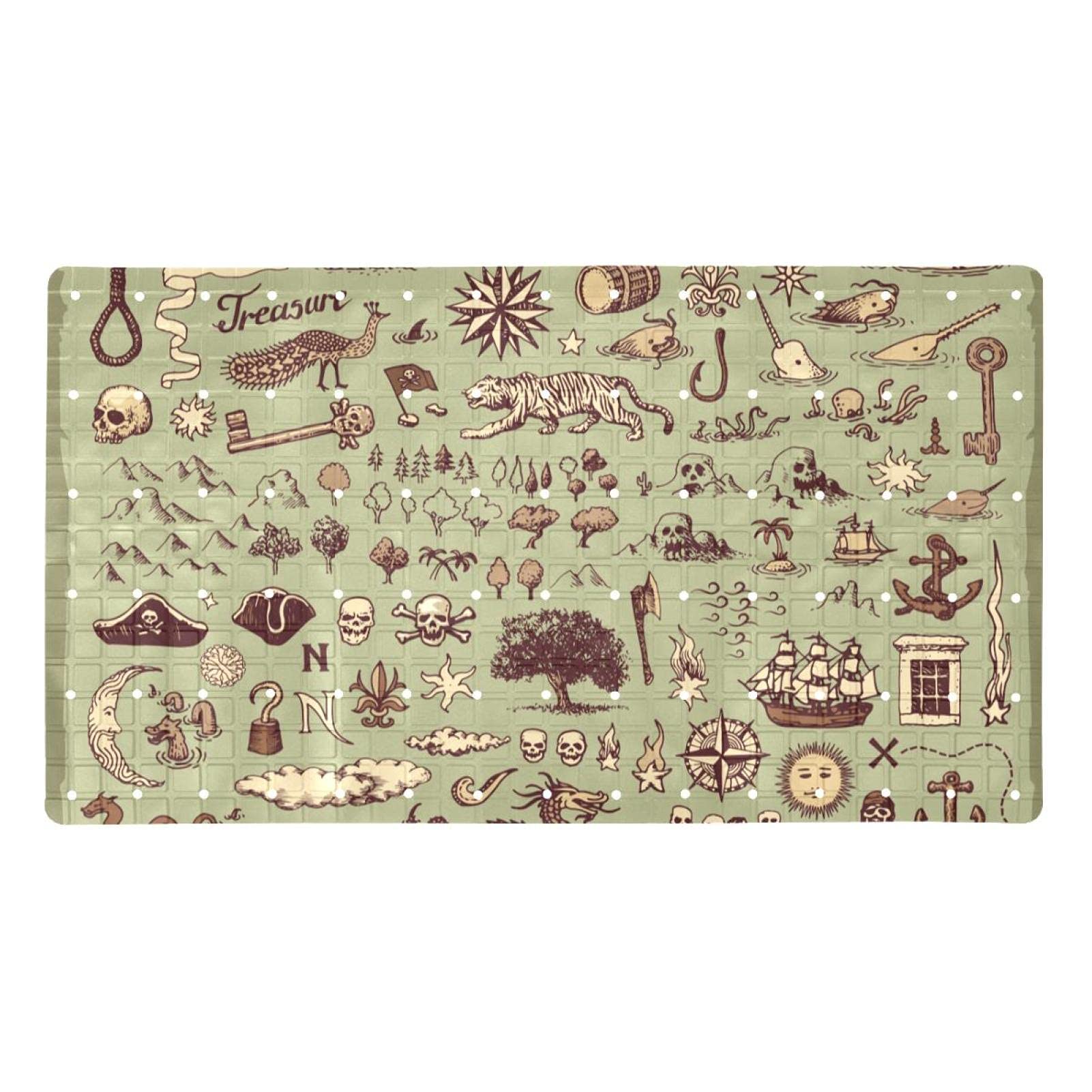 Tapis de bain antidérapant anti-glisse lavable à trous de drainage
